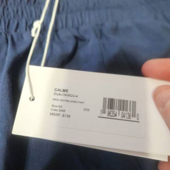 NWT Johnny Was Calme wide leg relaxed pants in blue sz XS - Picture 2 of 5